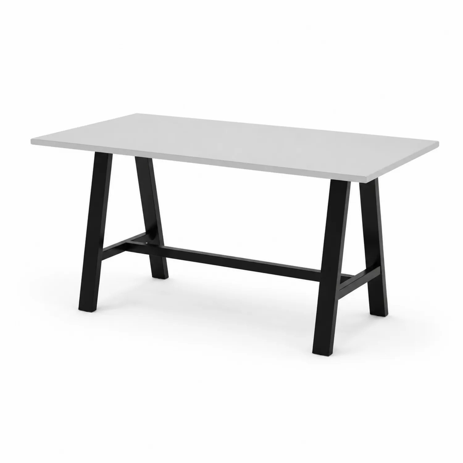 Table rectangulaire en bois et métal Blanc et Noir