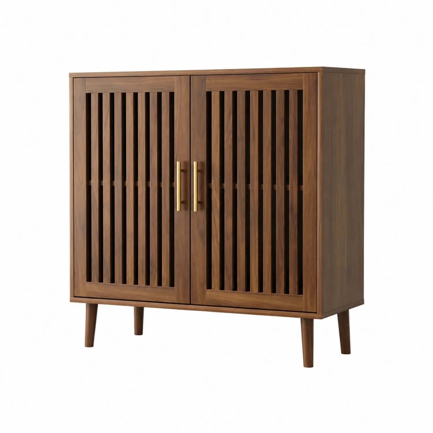 Buffet en bois avec portes à lamelles 80x40x96 cm