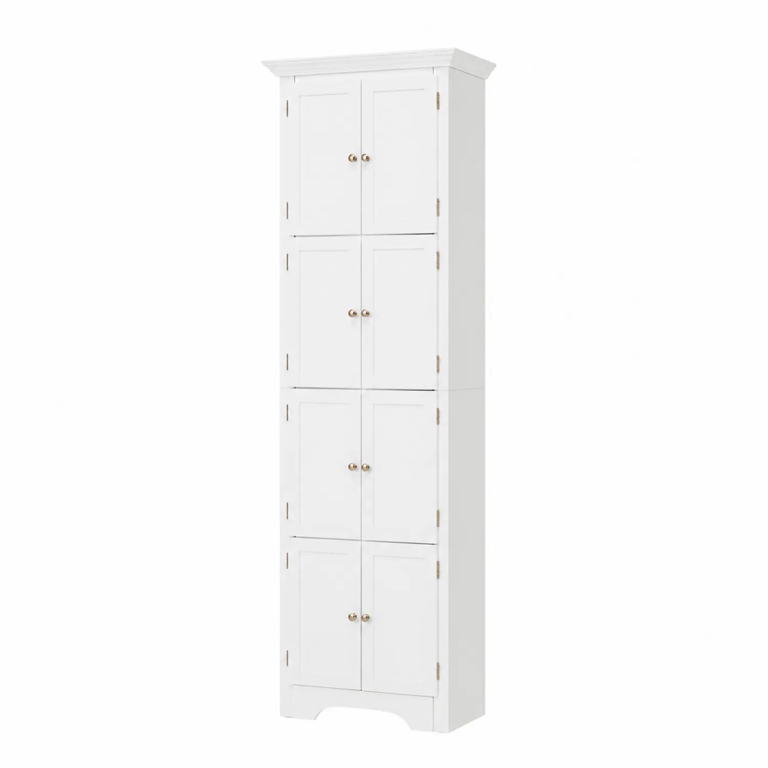 Bibliothèque haute en bois blanc 6 portes