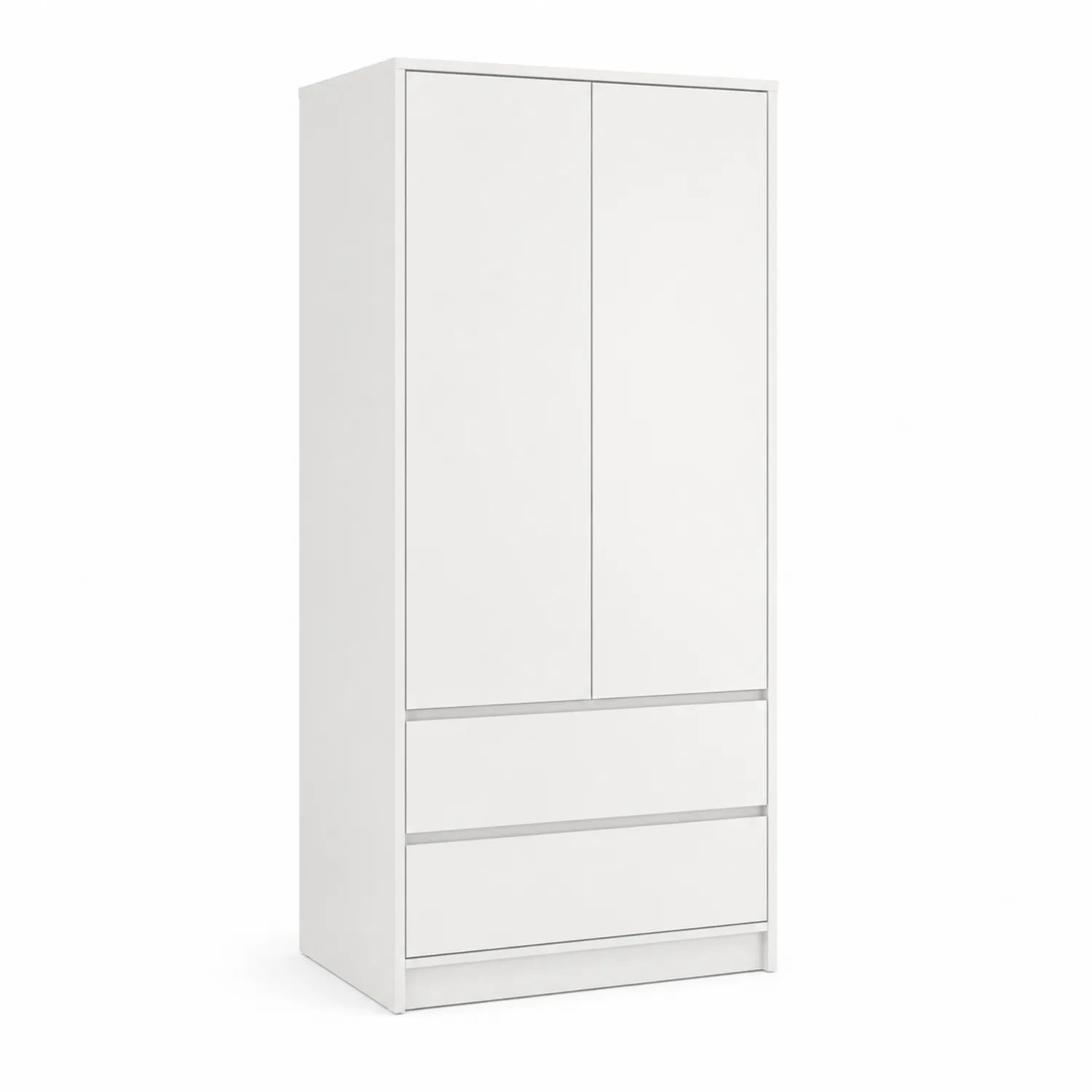 Armoire blanche en bois avec tiroirs 90x50x200 cm