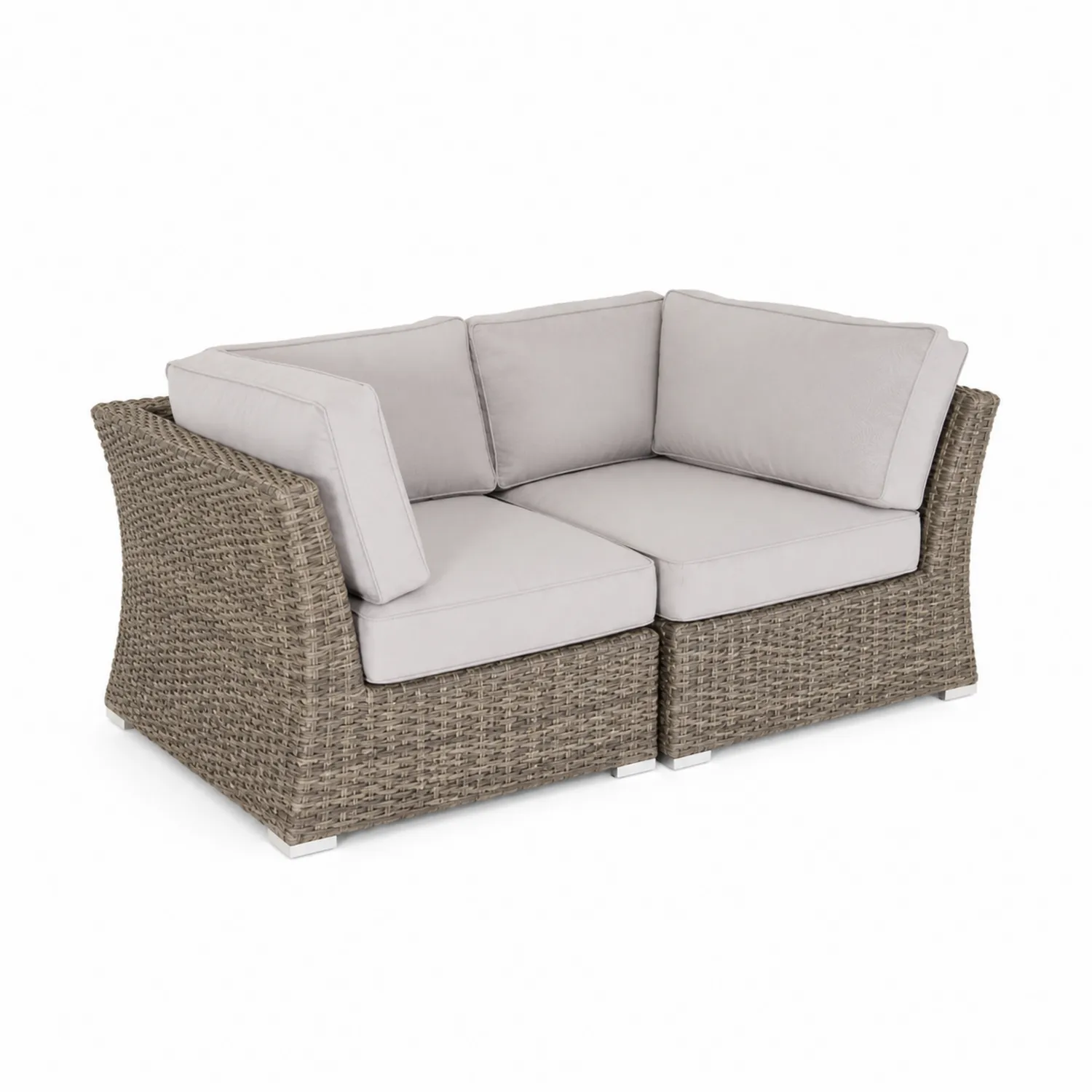 Sofa ogrodowa z rattanu syntetycznego z poduszkami Szary