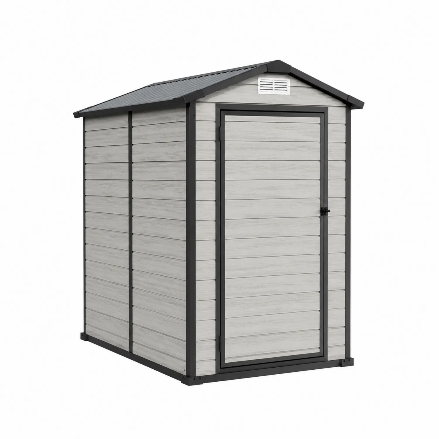 Domek ogrodowy metalowy imitacja drewna Szary 182x111x191 cm