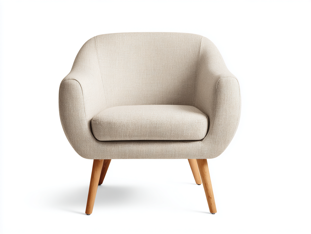 Sillones relax tapizado en tela con patas de madera 80x75x85 cm - beige - diseño moderno para salón-Zinoryinterior