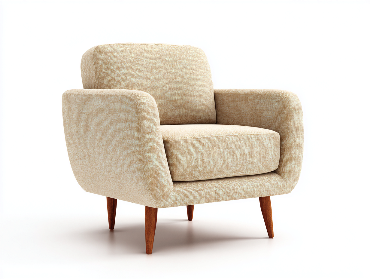 Sillones relax tapizados 80x80x85 cm - beige - patas de madera - diseño moderno-Zinoryinterior