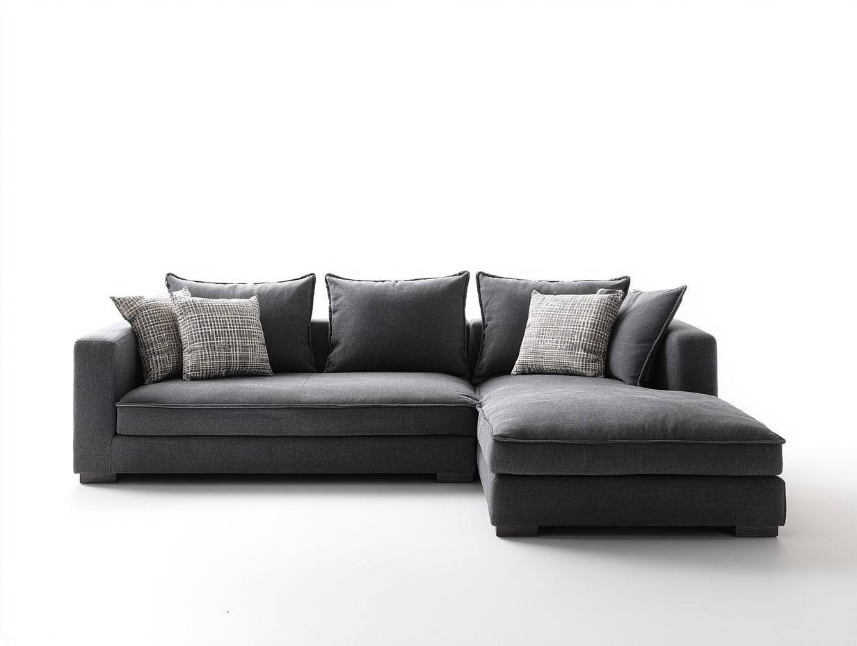 Sofás de esquina tapizado 260x160x85 cm - gris oscuro - diseño moderno salón-Zinoryinterior