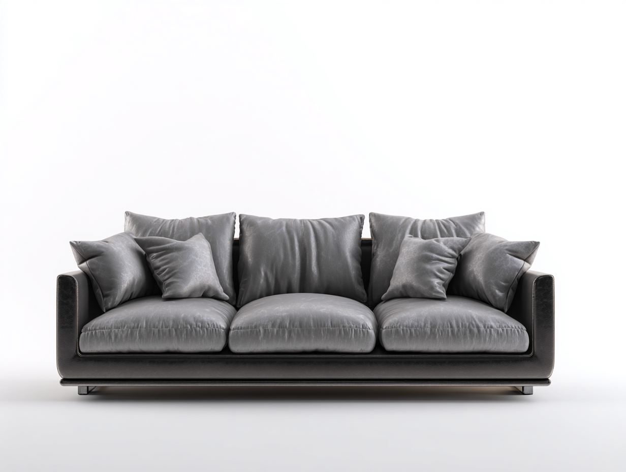 Sofás lineales tapizado 200x90x85 cm - gris oscuro - diseño moderno salón-Zinoryinterior