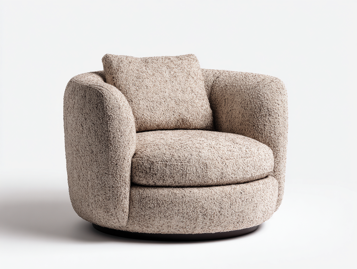 Sillones relax tapizado giratorio 85x85x75 cm - beige - diseño moderno salón-Zinoryinterior