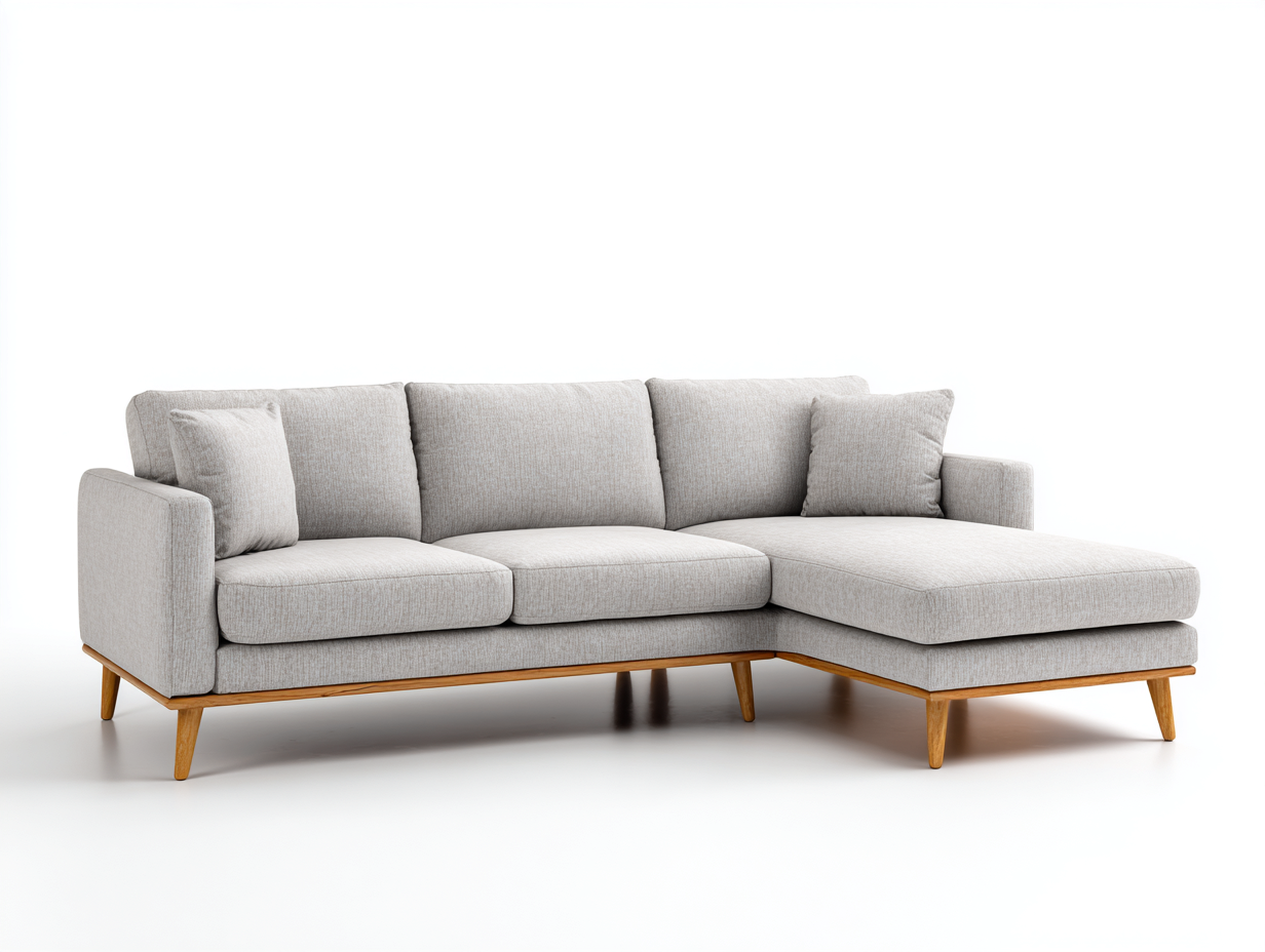 Sofás de esquina tapizado tela 230x150x85 cm gris salón confort moderno-Zinoryinterior
