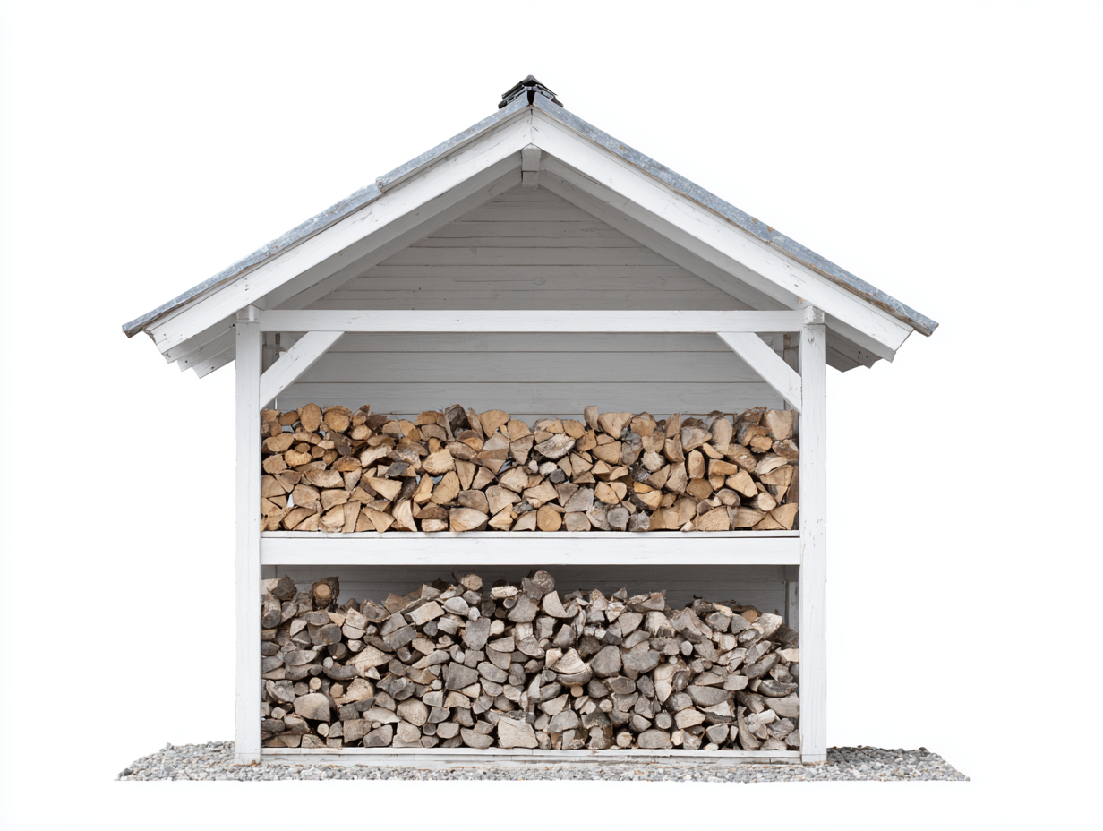 Kaminholzregal Massivholz 180x60x170 cm - Weiß - Klassisches Design-Parovaroom
