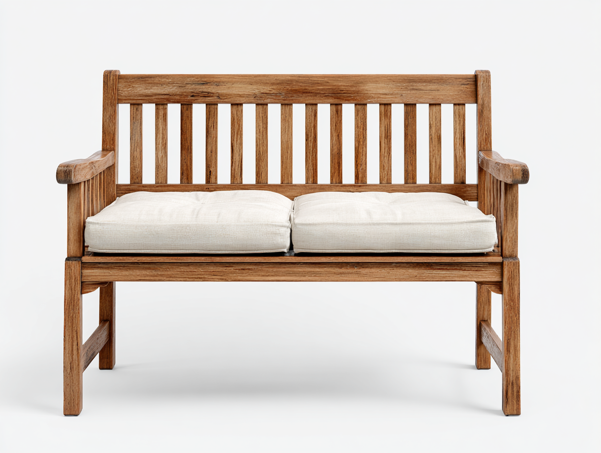 Gartenbank Holz 125x60x88 cm Naturholz für Garten - mit Armlehnen - klassisches Design-Parovaroom