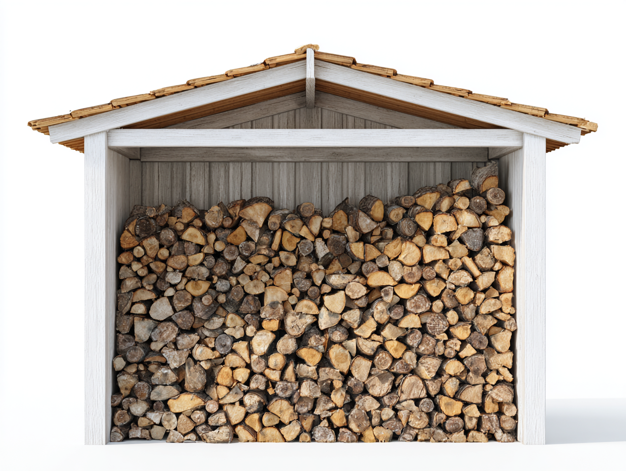 Kaminholzregal Holz 140x50x120 cm Weiß für Garten - mit Dach - modernes Design-Parovaroom