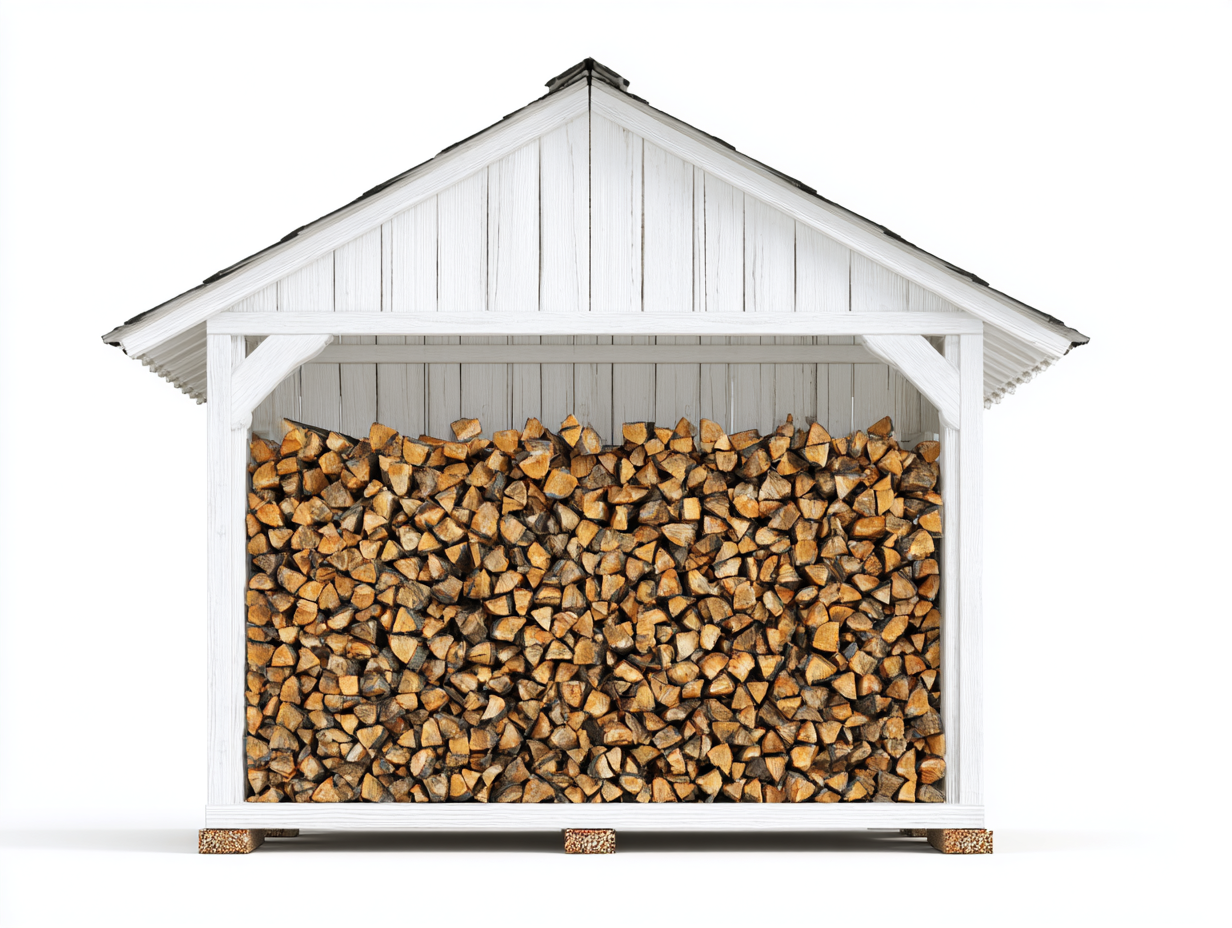 Kaminholzregal Holz 160x70x150 cm Weiß geeignet für Außenbereich - Großes überdachtes Design mit Stauraum-Parovaroom