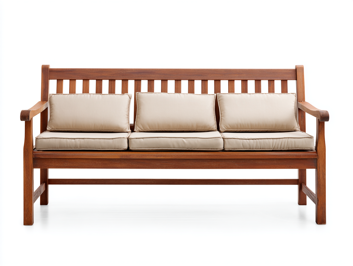 Gartenbank Holz massiv 150x60x85 cm Braun Klassisches Design mit Sitzauflagen-Parovaroom