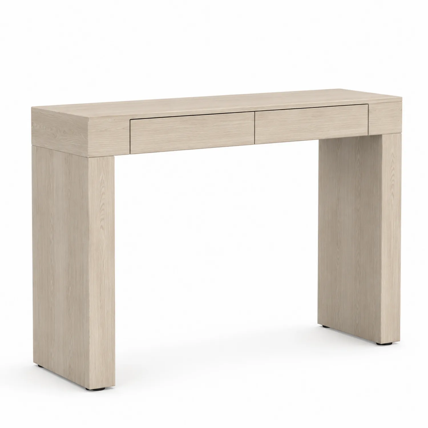 Mesa consola de madera chapada en roble 120x35x75 cm
