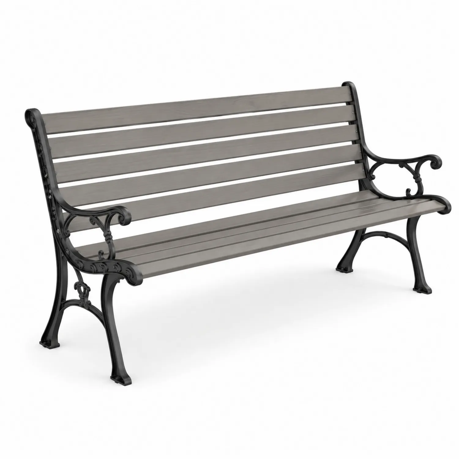 Banco de Jardín de Acacia y Aluminio Gris 150 cm