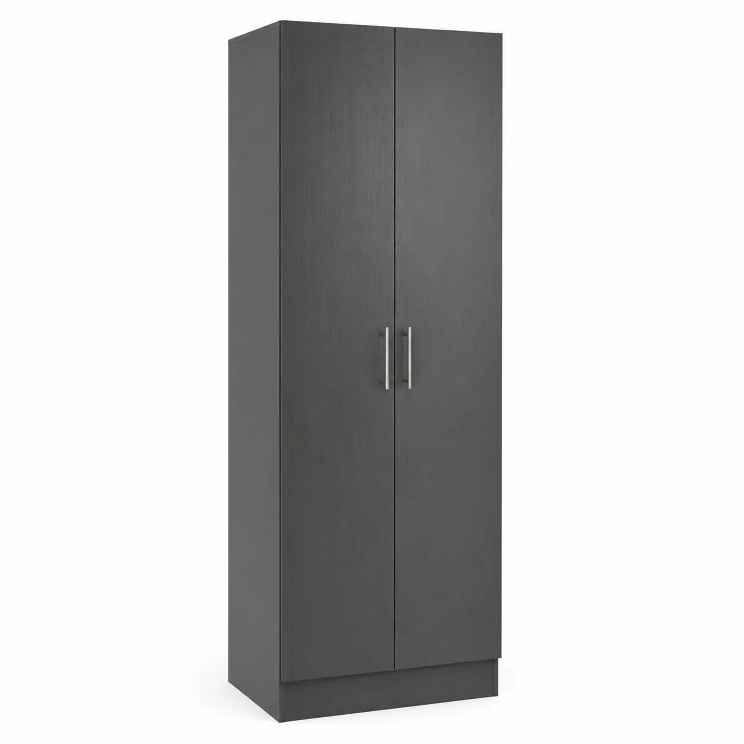 Armario de MDF Gris Oscuro con Puertas Batientes y Melamina 180x60x50cm