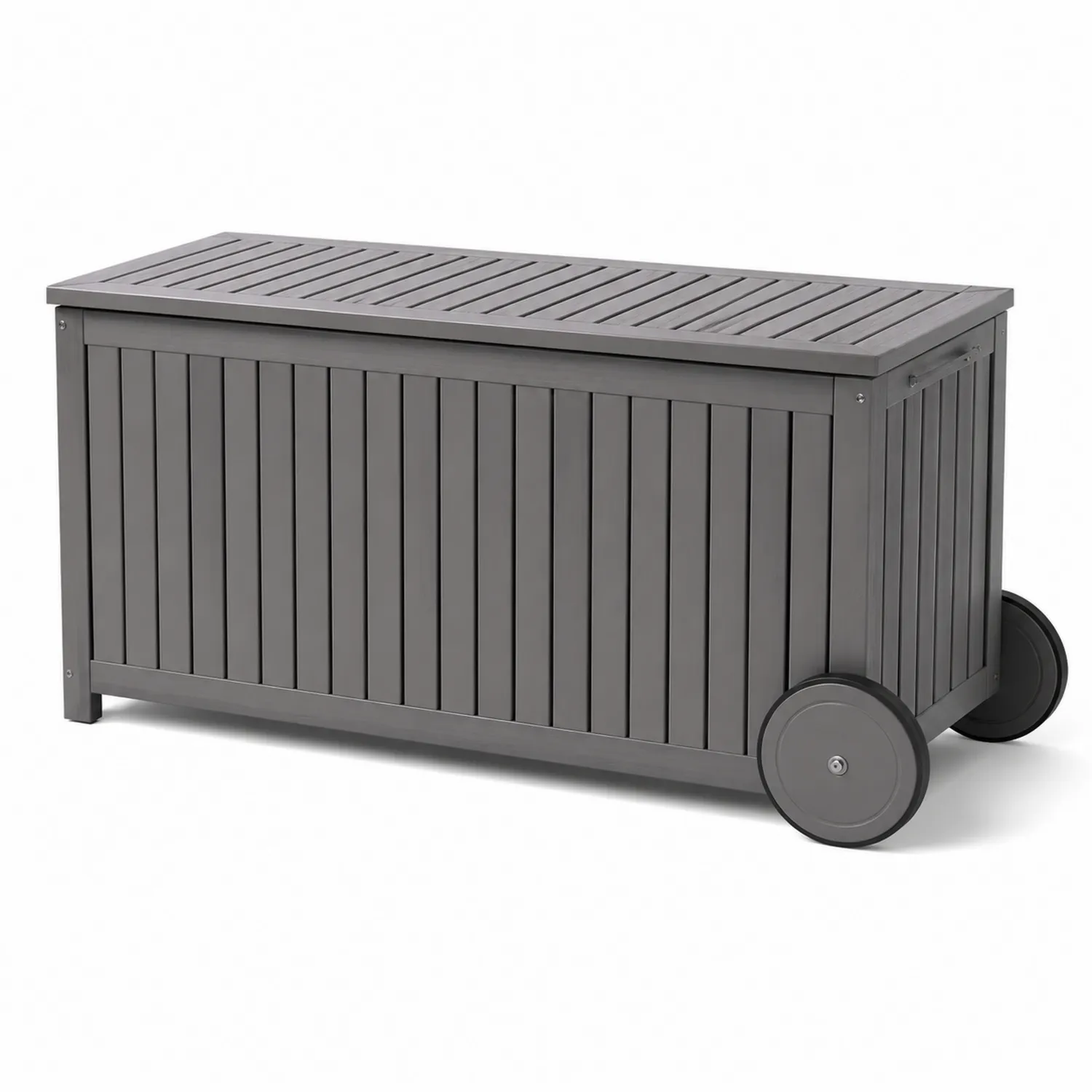 Caja de almacenamiento de resina gris con ruedas