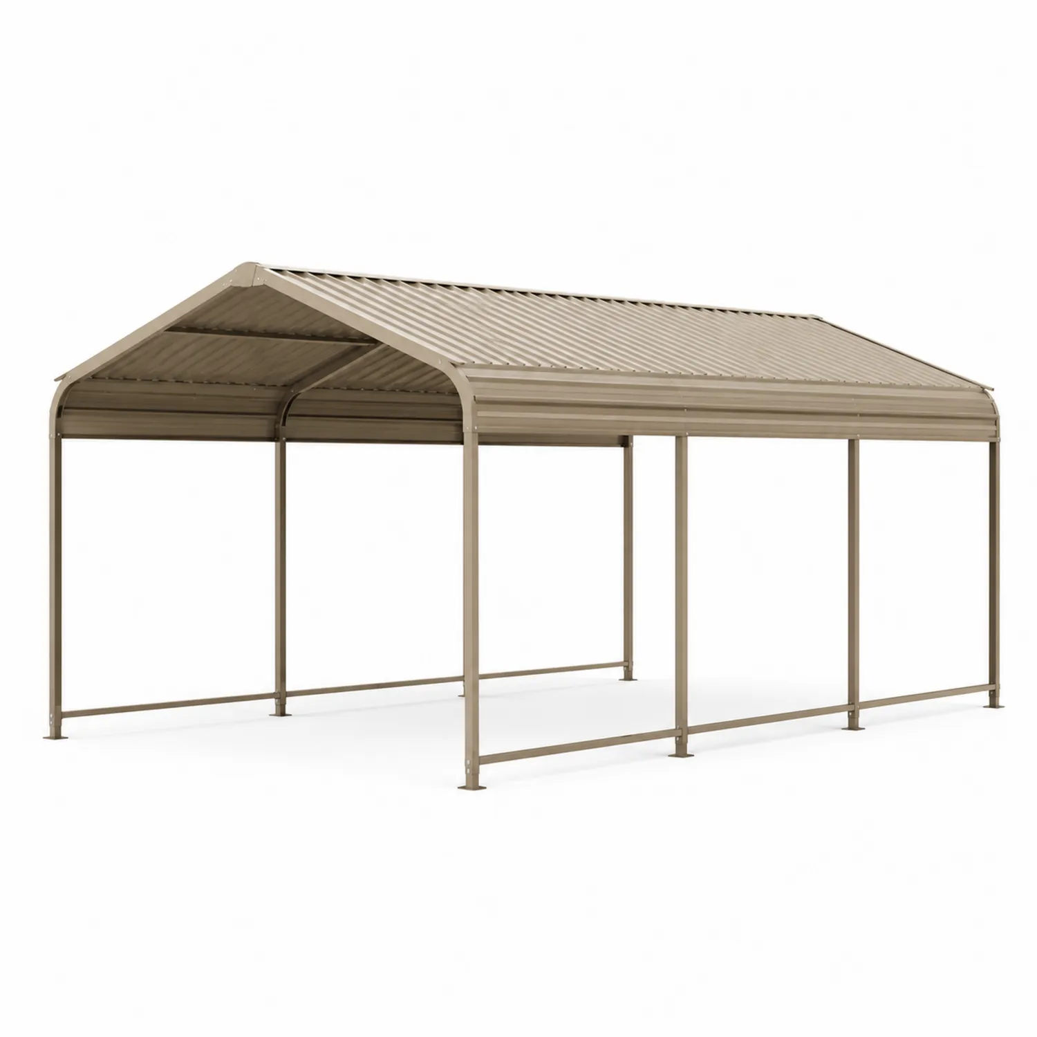 Cochera de Acero Galvanizado Exterior 500x300x220 cm Beige