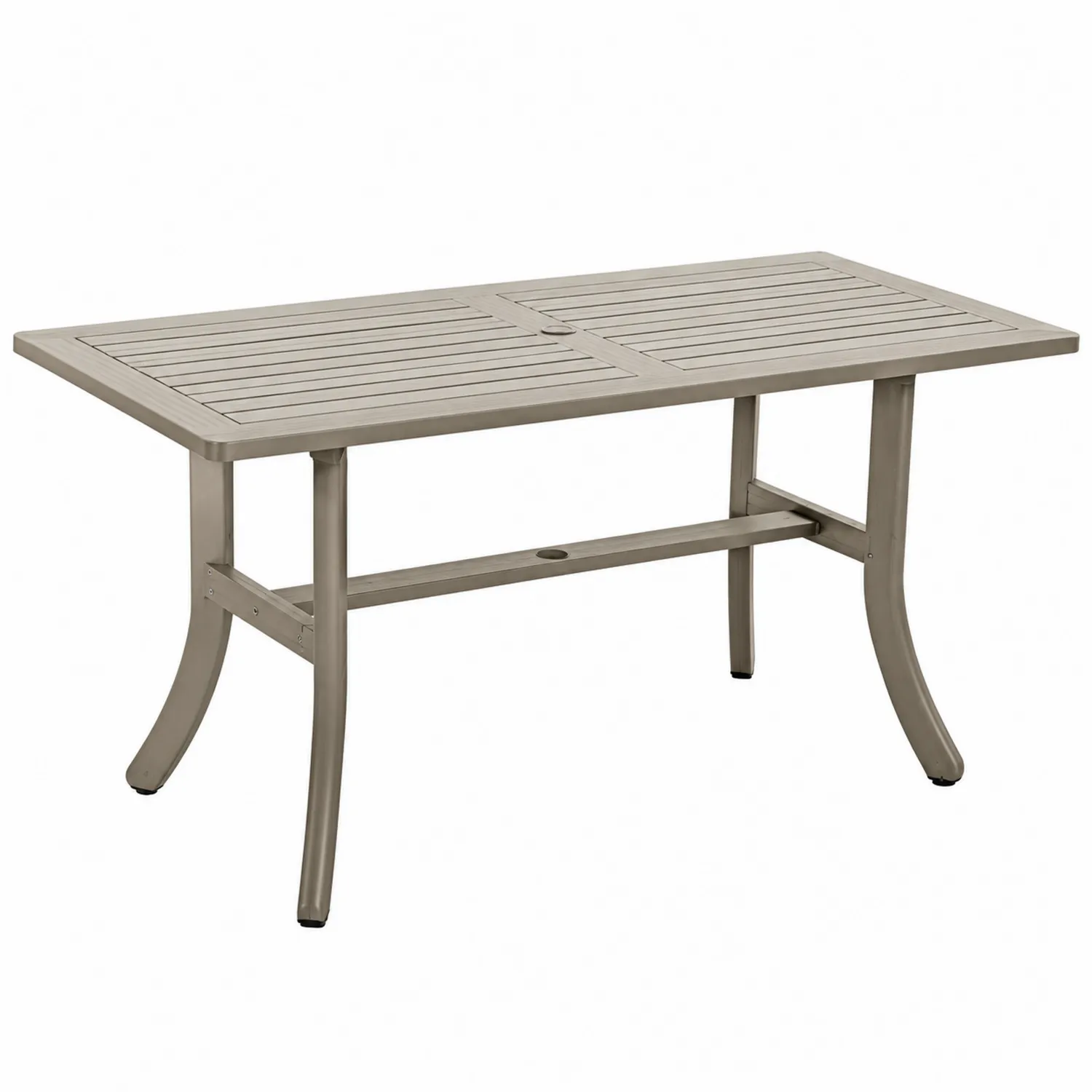 Mesa de comedor exterior de aluminio gris 160 cm