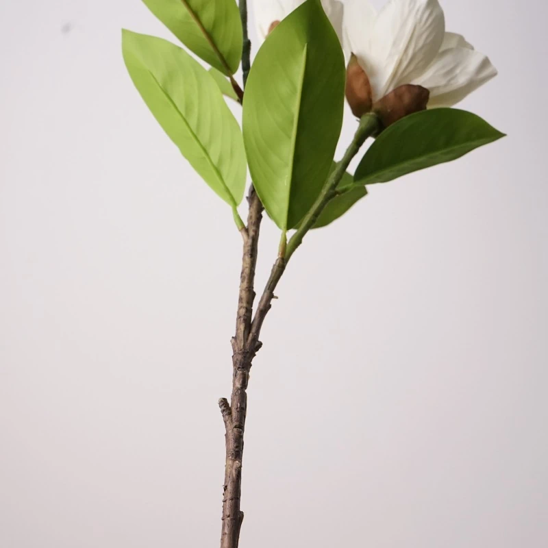 Artificial 3-Bloom White Magnolia Stems - 29.75-Lunkadee
