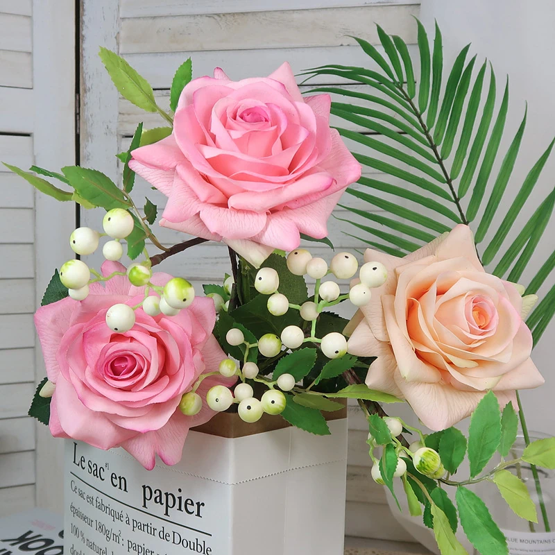 Lunkadee Real Touch Large Rose Stems - 20"（8 or 16 Stems）