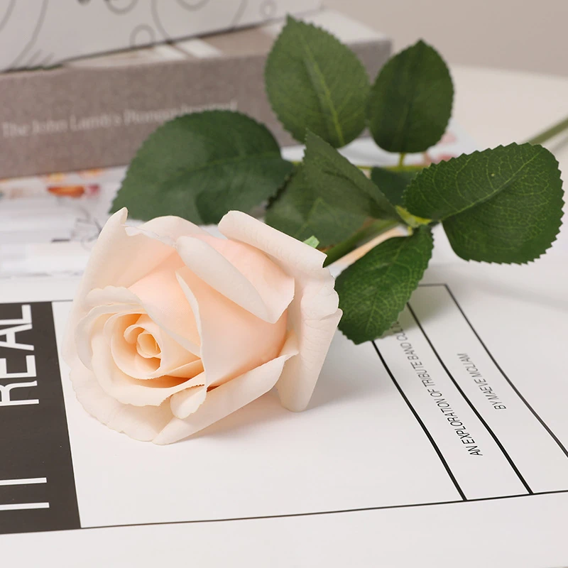Artificial Real-Touch Rose Stems, 6/12 Stem Bundles - 21.7"