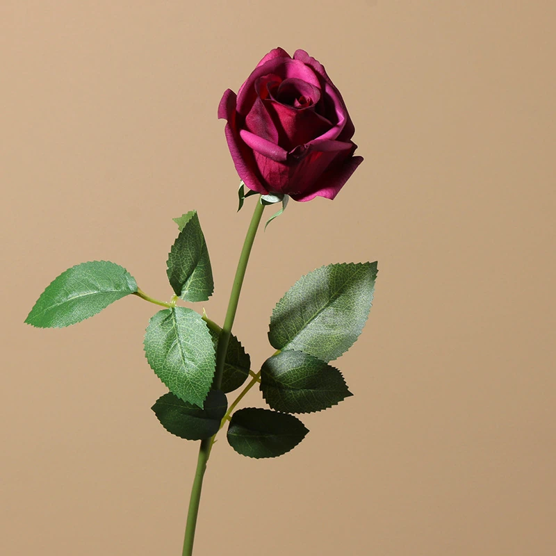 Artificial Real-Touch Rose Stems, 6/12 Stem Bundles - 21.7"