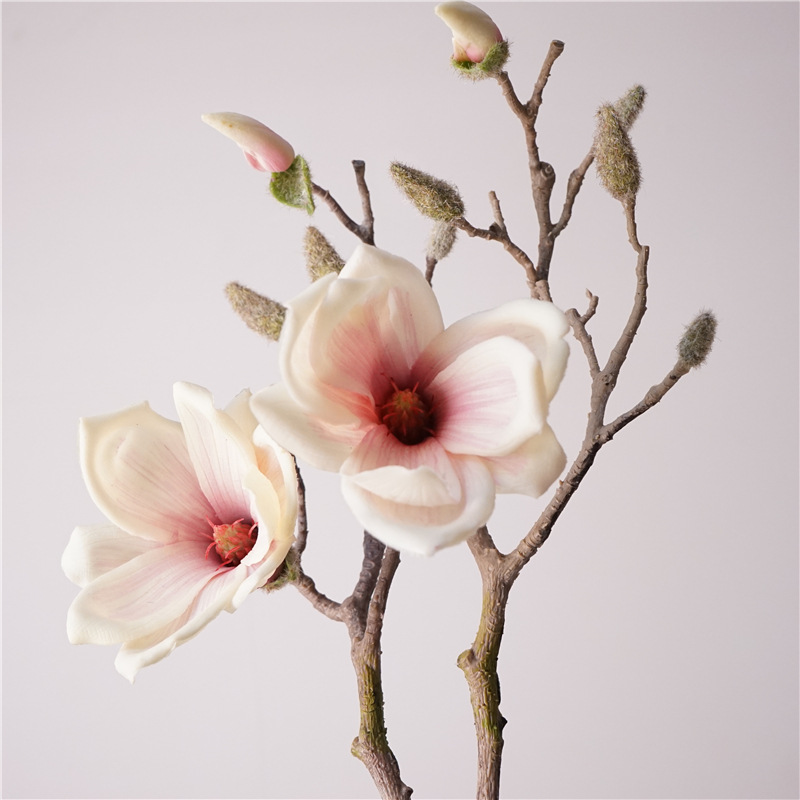Artificial Soft-Touch Magnolia Stems - 17.7"-Lunkadee