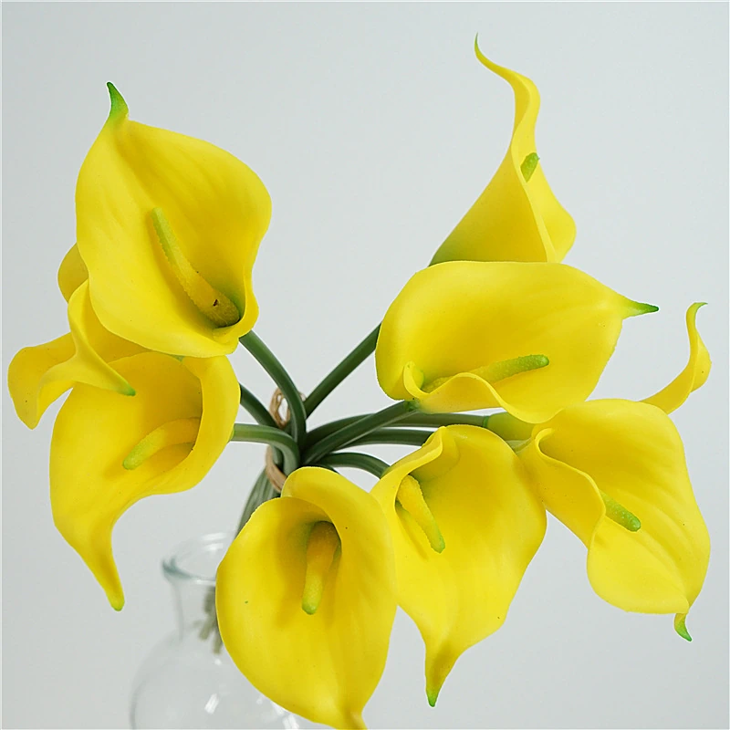Artificial Real-Touch Calla Lily Bouquet - 13"-Lunkadee