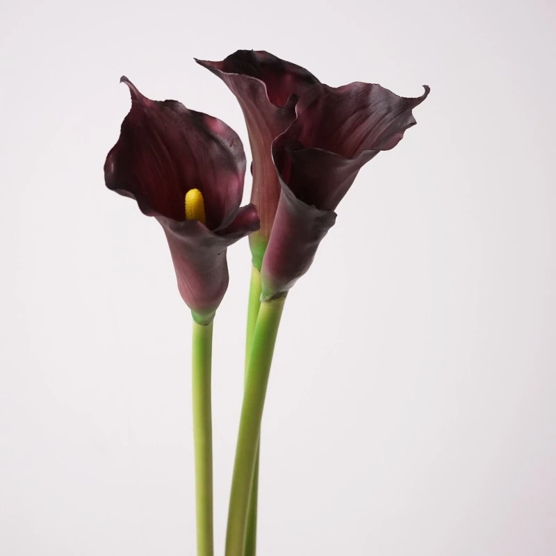 Artificial Real-Touch Trumpet Calla Lily Stems - 28.3"-Lunkadee