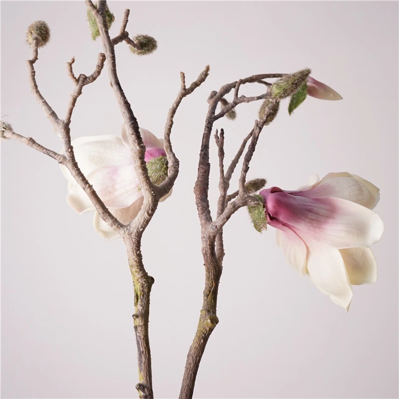 Artificial Soft-Touch Magnolia Stems - 17.7"-Lunkadee
