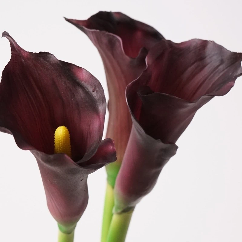 Artificial Real-Touch Trumpet Calla Lily Stems - 28.3"-Lunkadee