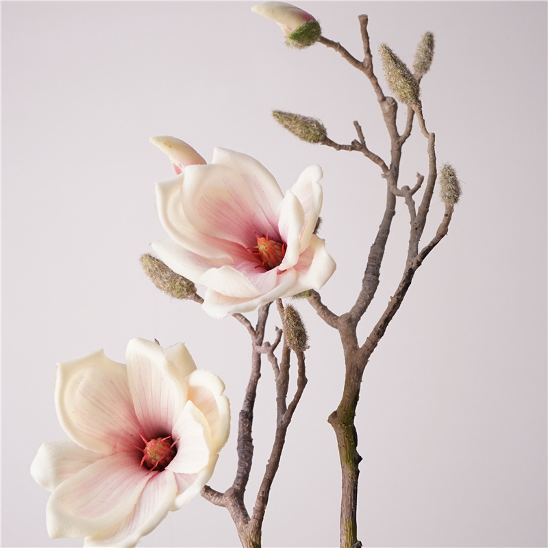Artificial Soft-Touch Magnolia Stems - 17.7"-Lunkadee