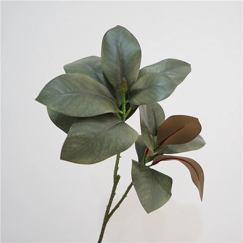 Artificial Real-Touch Magnolia Leaf Stems - 33"-Lunkadee