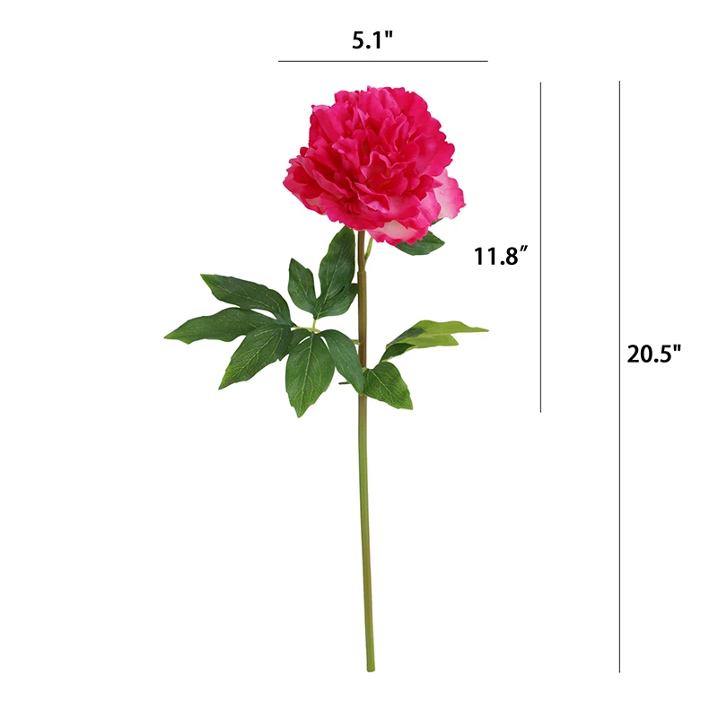 Artificial Real-Touch Peony Stems - 20.5"