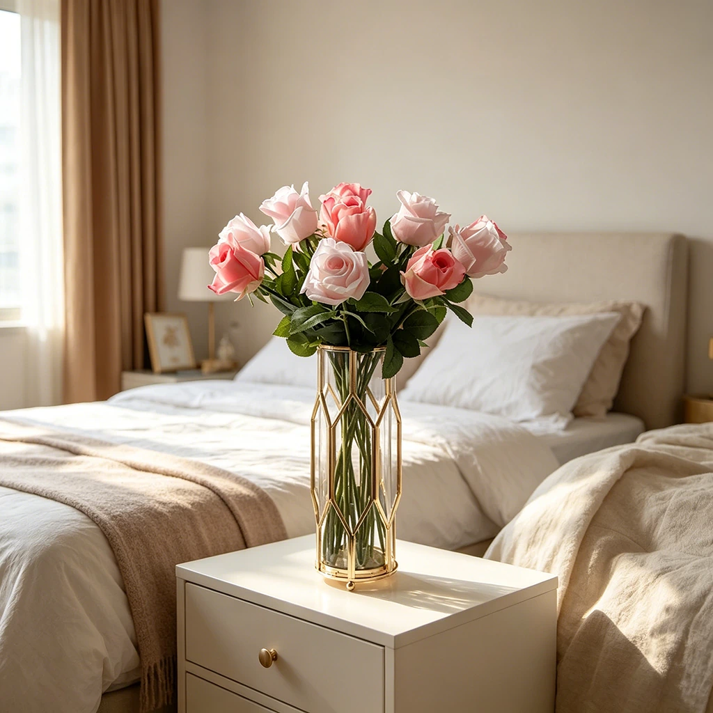 Artificial Real-Touch Rose Stems, 6/12 Stem Bundles - 21.7"