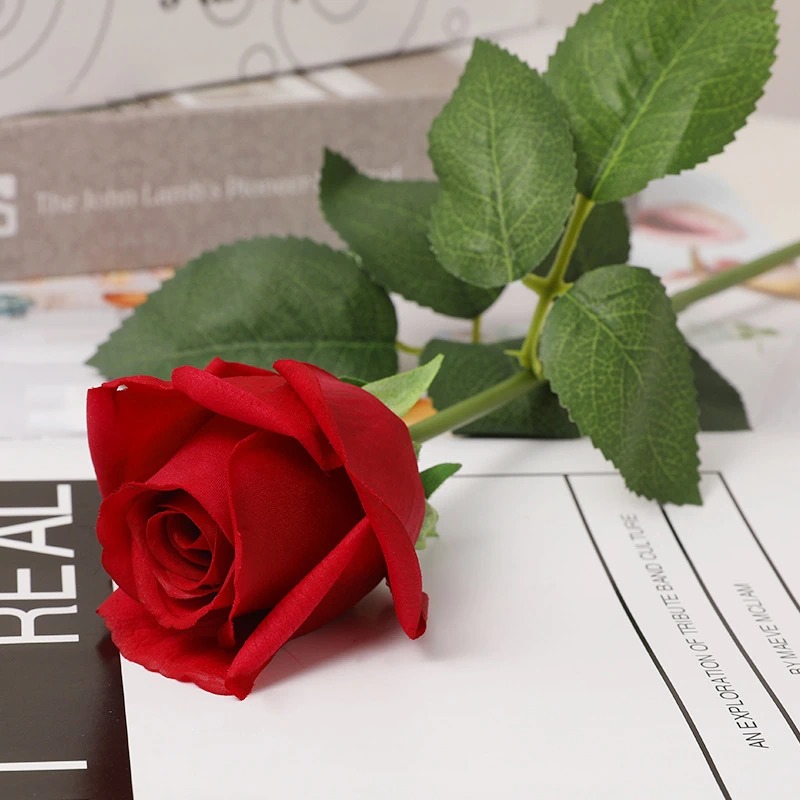 Artificial Real-Touch Rose Stems, 6/12 Stem Bundles - 21.7"