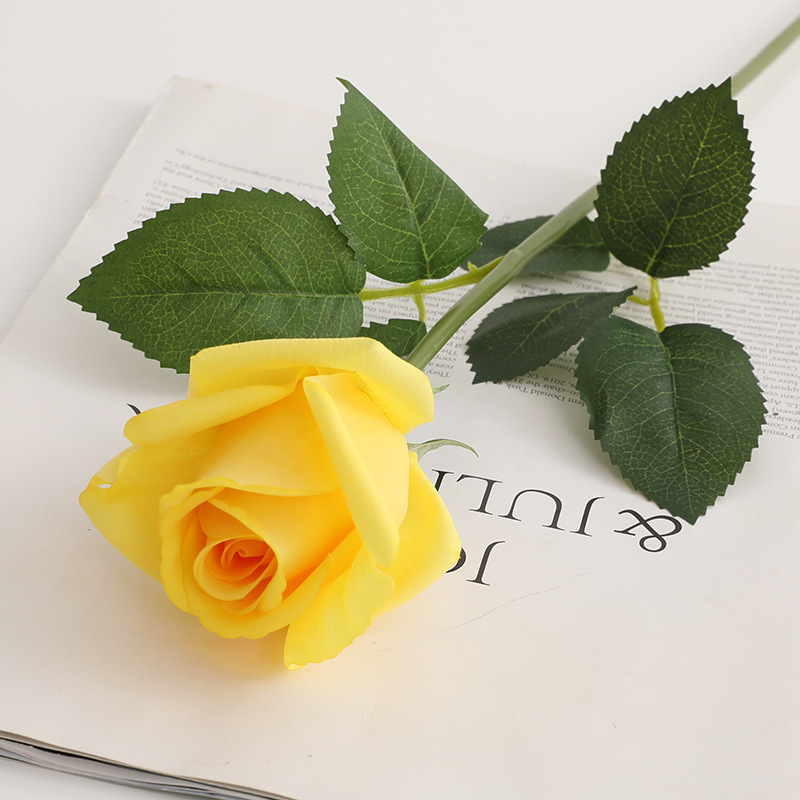 Artificial Real-Touch Rose Stems, 6/12 Stem Bundles - 21.7"