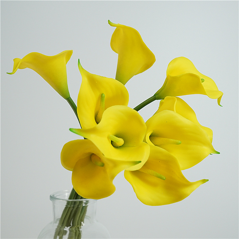 Artificial Real-Touch Calla Lily Bouquet - 13"-Lunkadee