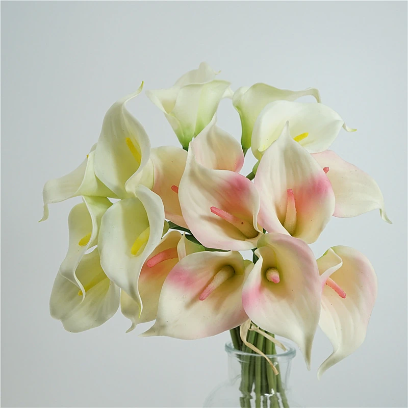 Artificial Real-Touch Calla Lily Bouquet - 13"-Lunkadee
