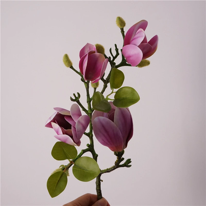 Artificial 3D Magnolia Stems -  25.6"-Lunkadee
