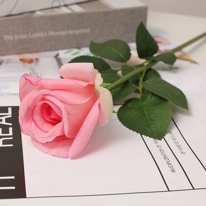 Artificial Real-Touch Rose Stems, 6/12 Stem Bundles - 21.7"-Lunkadee