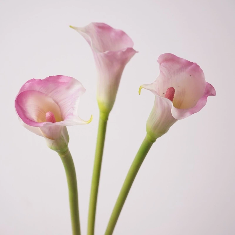 Artificial Real-Touch Trumpet Calla Lily Stems - 28.3"-Lunkadee