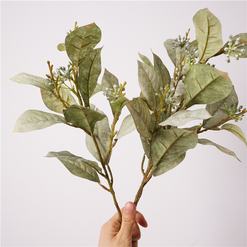 Artificial Fall Magnolia Leaf Stems - 18.5"-Lunkadee
