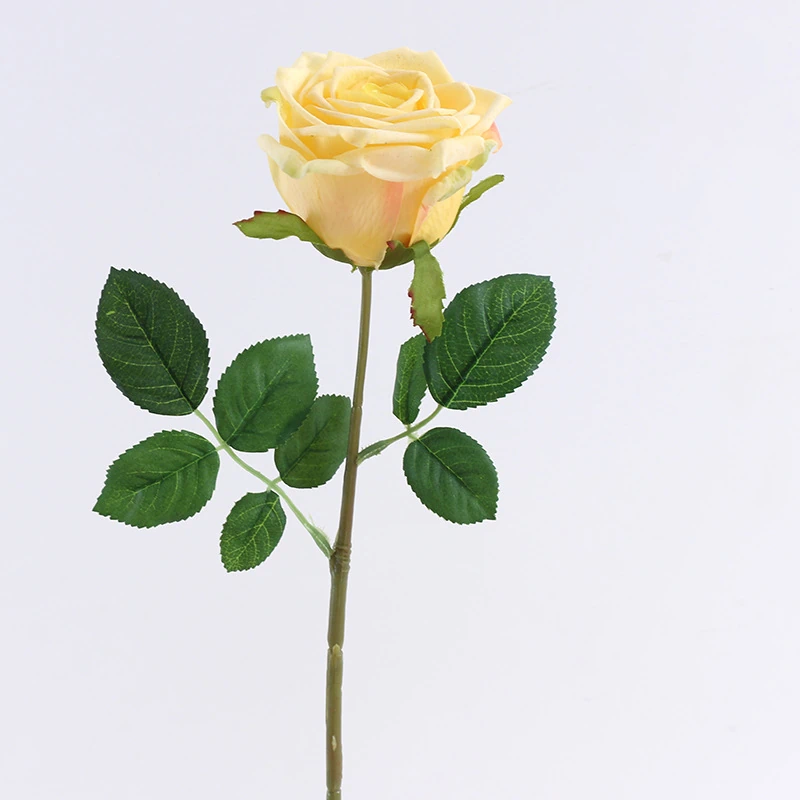 Artificial Real-Touch Rose Stems, 6-Stem Bundle - 17.7"-Lunkadee