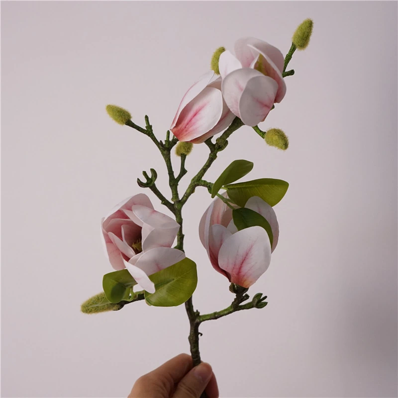Artificial 3D Magnolia Stems -  25.6"-Lunkadee