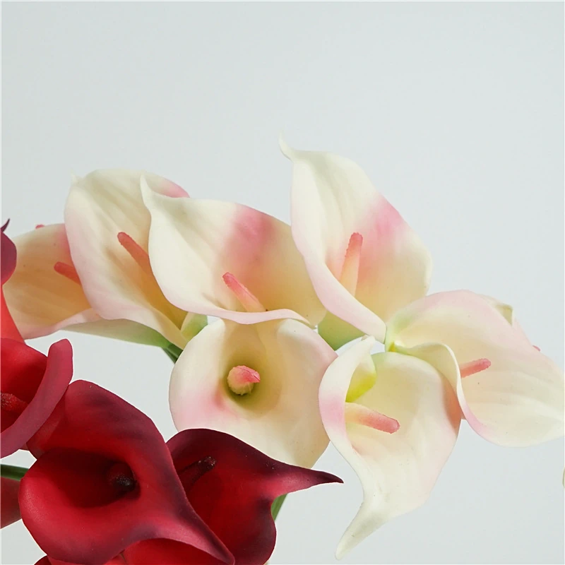 Artificial Real-Touch Calla Lily Bouquet - 13"-Lunkadee