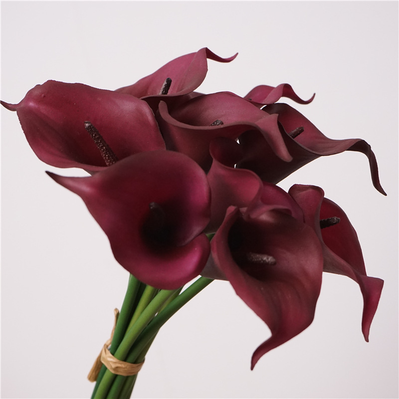 Artificial Real-Touch Calla Lily Bouquet - 13"-Lunkadee