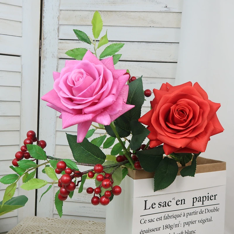 Lunkadee Real Touch Large Rose Stems - 20"（8 or 16 Stems）