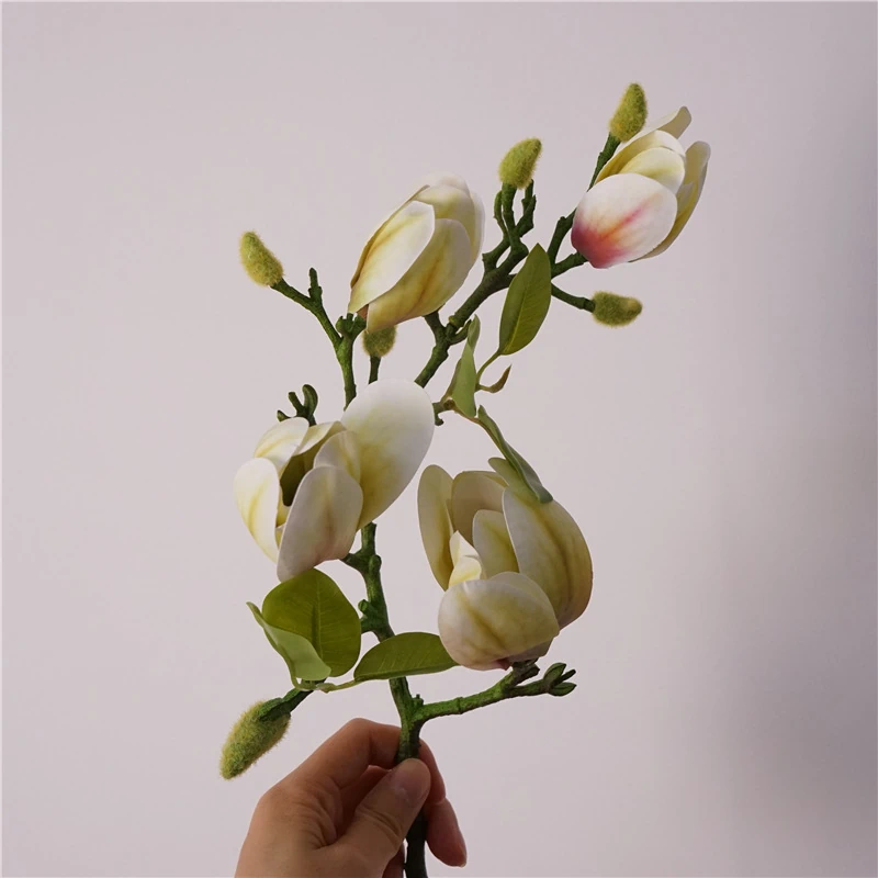 Artificial 3D Magnolia Stems -  25.6"-Lunkadee